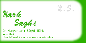 mark saghi business card